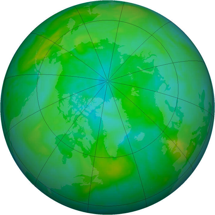 Arctic ozone map for 14 August 2010